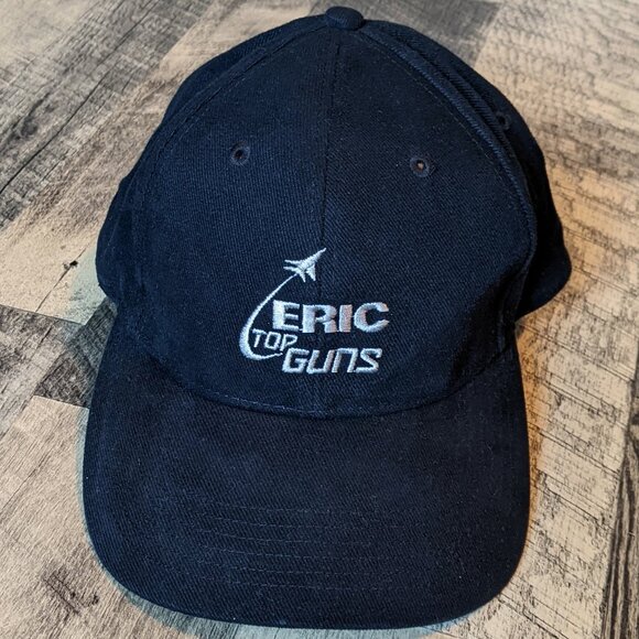 Eric Top Guns Hat Black Cotton Baseball Cap Embroidered Fighter Jet - Picture 1 of 7